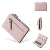 New Women's Woven Texture Short Wallet – Fashionable Zipper, Snap Button, Multiple Card Slots, Money Clip