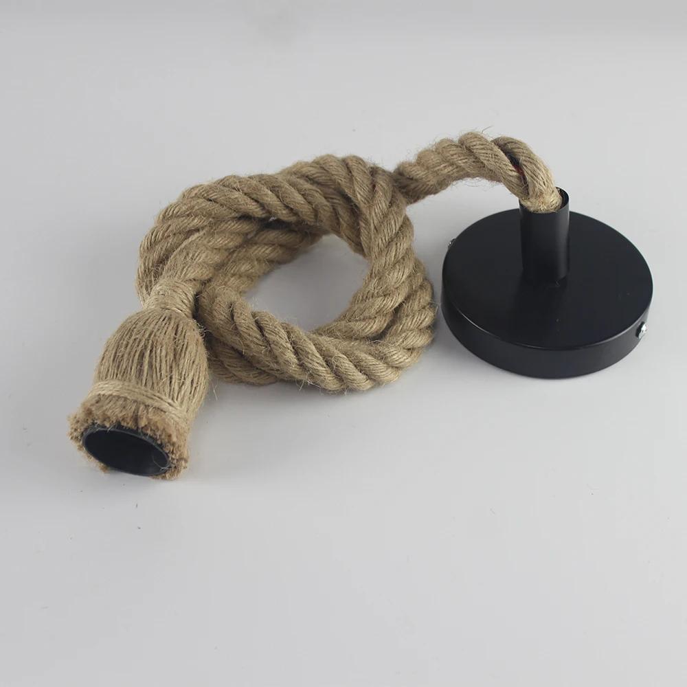 1/2/3/4/5 Head Vintage Hemp Rope Pendant Light Retro Loft Industrial Hanging Lamp Edison Bulb Lamp Home Light Decoration