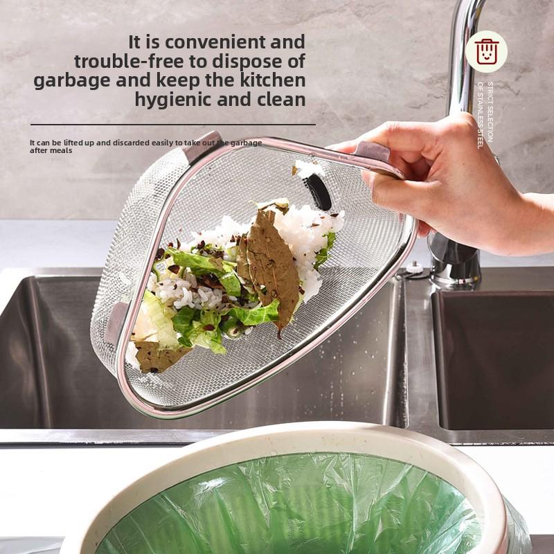 Stainless steel sink storage drain basket, dishwashing sink leftovers, anti-clogging strainer basket