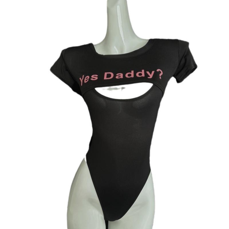 Sexy dead pants, water fun underwear, one-piece open crotch seduction, tight swimsuit, pure desire to show breasts, women's passion clothes