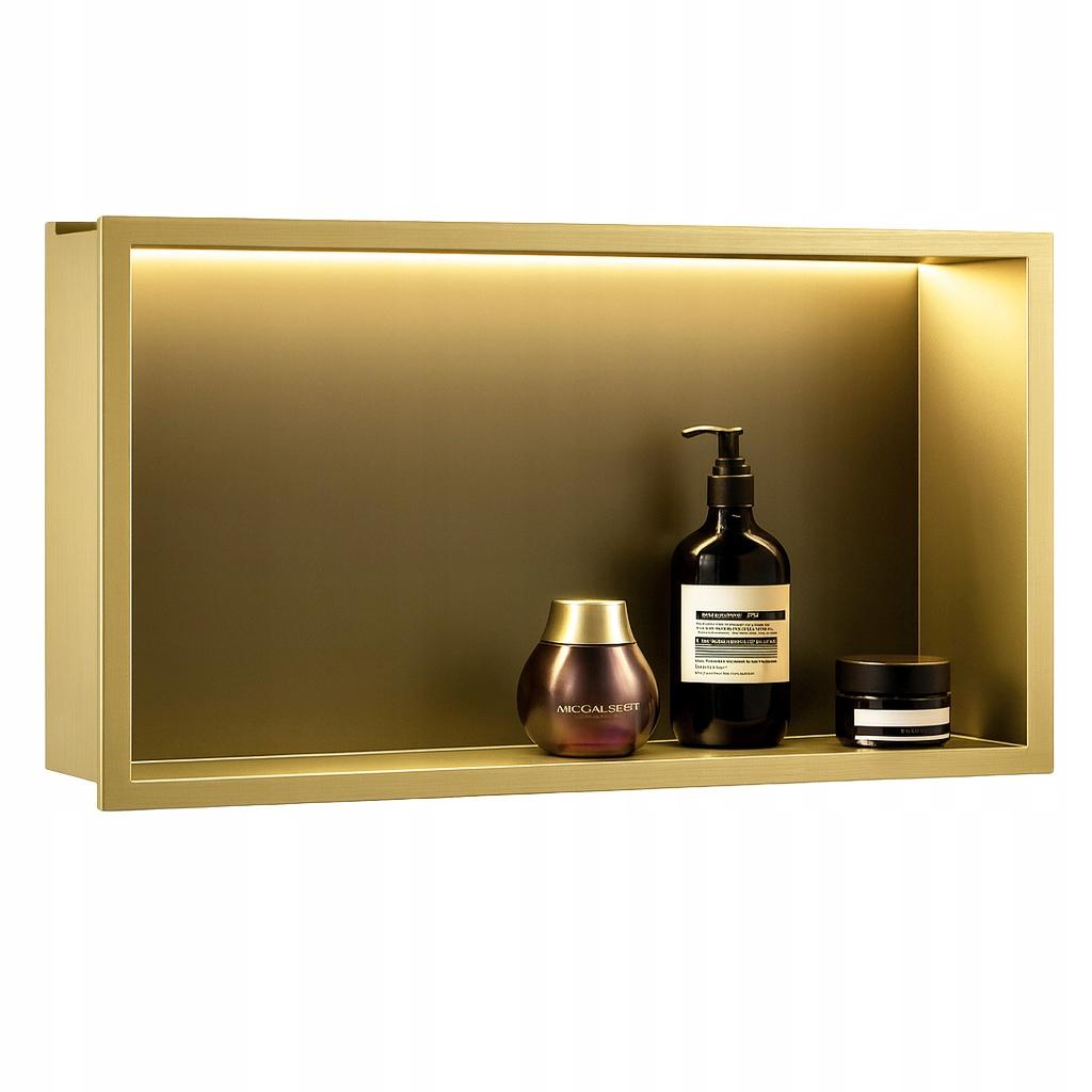 Recessed shelf with LED illumination, brushed