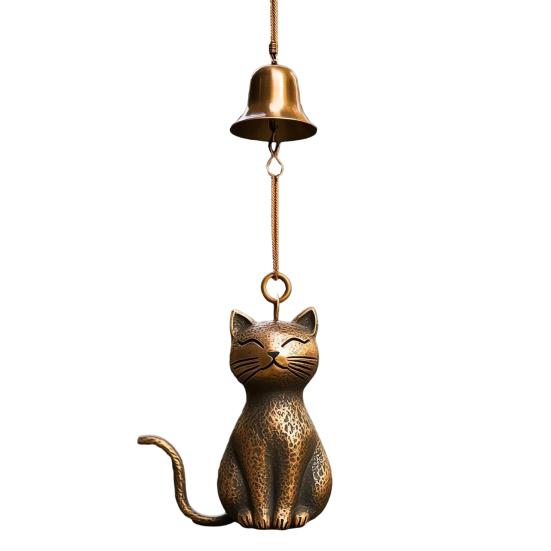 Retro Katze Windspiel Handgefertigt Niedliches Kätzchen Windspiel Vintage Hängendes Windspiel für Garten Terrasse Veranda Innendekor Geschenkidee für Katzenliebhaber