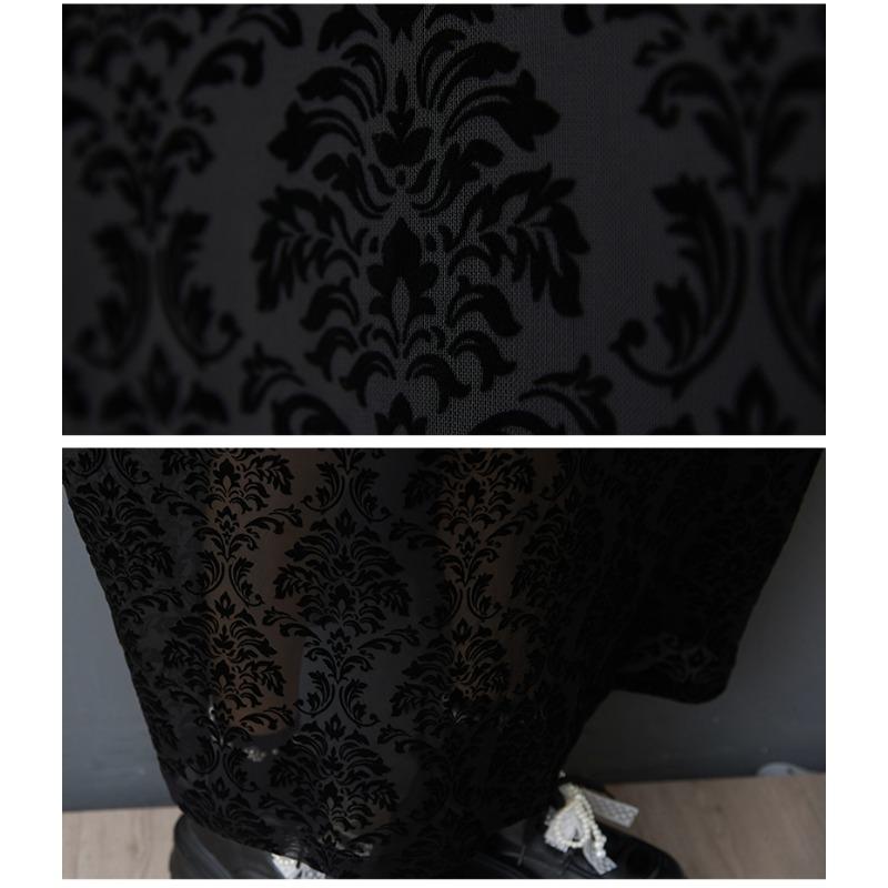 DIMANAF New 2026 Summer Women Plus Size Vintage Elegant Lady Long Dress Black Floral Jacquard Lace Loose Oversize Maxi Clothing