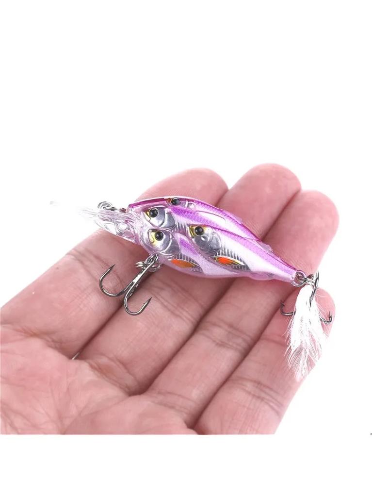 9g 75mm High Quality Fishing Lures Crankbait Fishing Wobblers Floating Hard Bait Isca Bait 3D simulation of schooling fish eyes