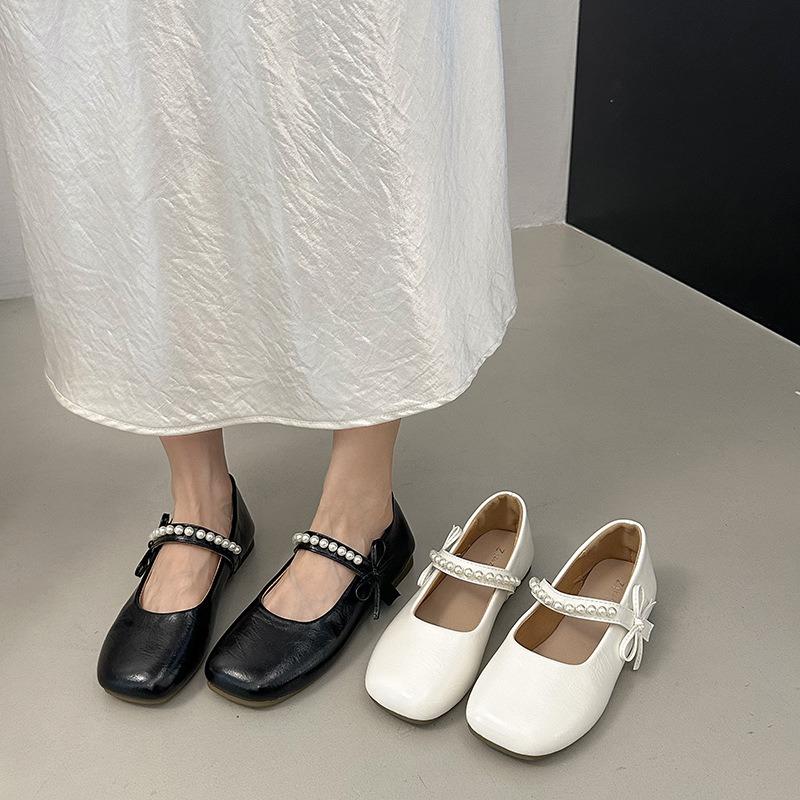 Schöne flache Einzel-Schuhe Damen neue Sommerrock Mary Jane Schuhe Ballettmütze Schuhe kleine Lederschuhe