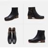 Johnature Square Toe Thick Heel Boots Versatile Genuine Leather Short Boots Commuting Women's Shoes