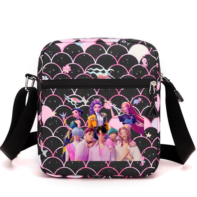 Neue koreanische Kpop Dämonenjägerin Girlgroup Umfeld Bedruckte Umhängetasche Messenger Bag Schultasche Niedlich Große Kapazität