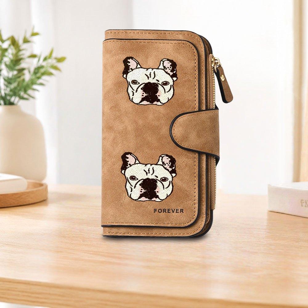 1pc French Bulldog Pattern Long Zipper Wallet, Large Capacity Card Holder, Unisex Clutch Bag, Fashionable Zipper Coin Purse, Suitable for Daily Use,
