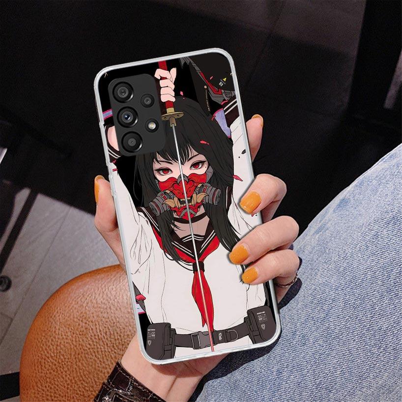Japanese Style Anime Girl Phnoe Case for Samsung Galaxy A17 A37 A57 A16 A26 A36 A56 A15 A14 A13 A55 A54 A53 A35 A34 A33 A25 A24