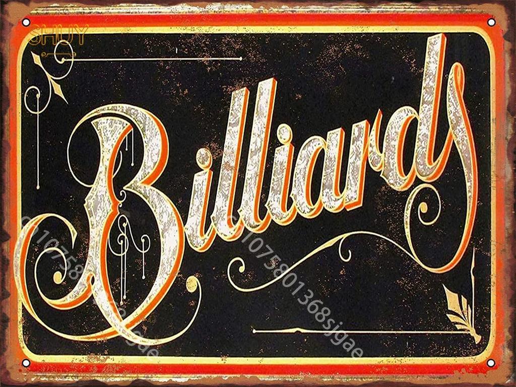Vintage Darts Billiards Pinballs Metal Tin Signs - Bar Club Pub Wall Decor, Entertainment Venues Home Plaques
