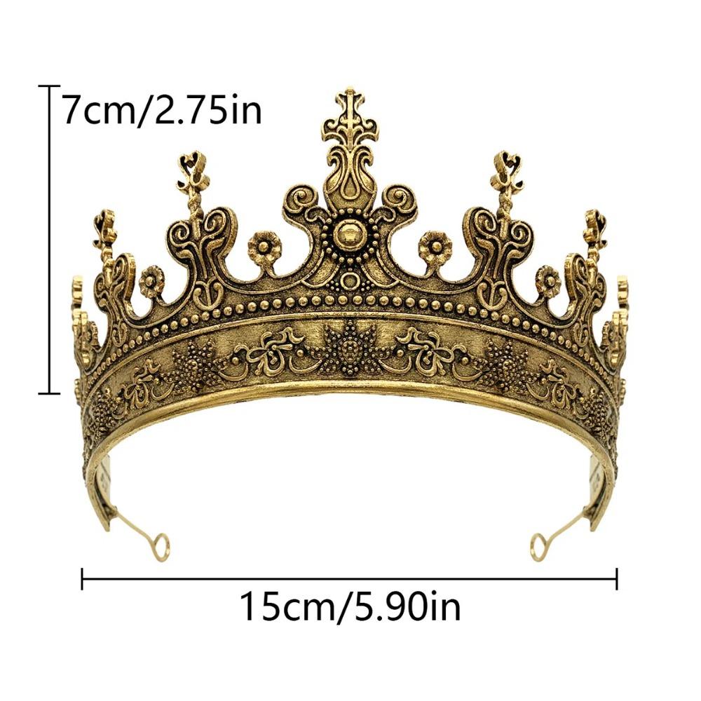 Cosplay Vintage Male Crown Stage Performance Prince Crown Hair Hoop Medieval King Crown Party