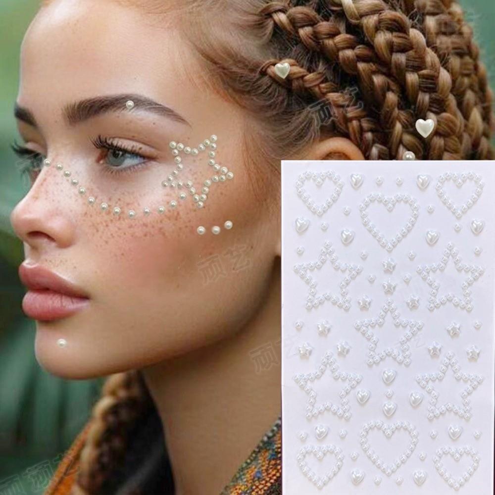 Sparkling Face Temporary Tattoos Rhinestone Face Tattoo Sticker Photocard Sticker Men Women
