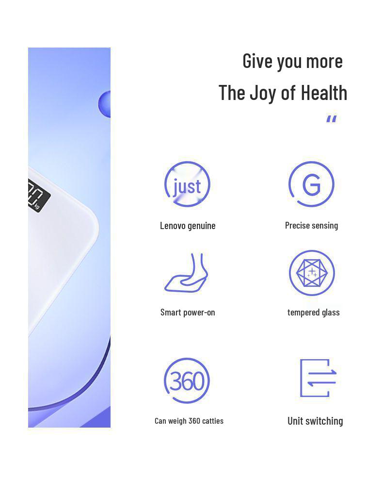 2026 USB Rechargeable Electronic Bathroom Scale for Adults - Compact Weight Loss & Household Weighing Device