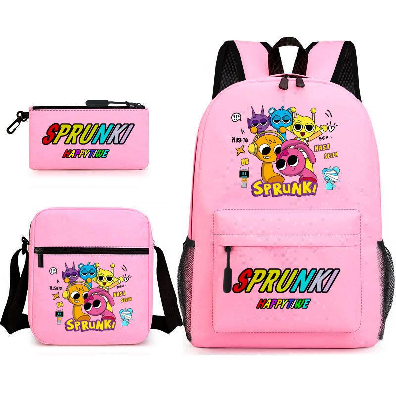 Boys Backpack Rhythm Box Treasure Children's School Bag Anime Satchel Pencil Bag Oxford Cloth Elementary School Student D