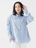 B:MING LIFE STORE by BEAMS Women's 2-Way Shirred Shirt, Blue, One Size, Large/Sized Shirt/Blouse