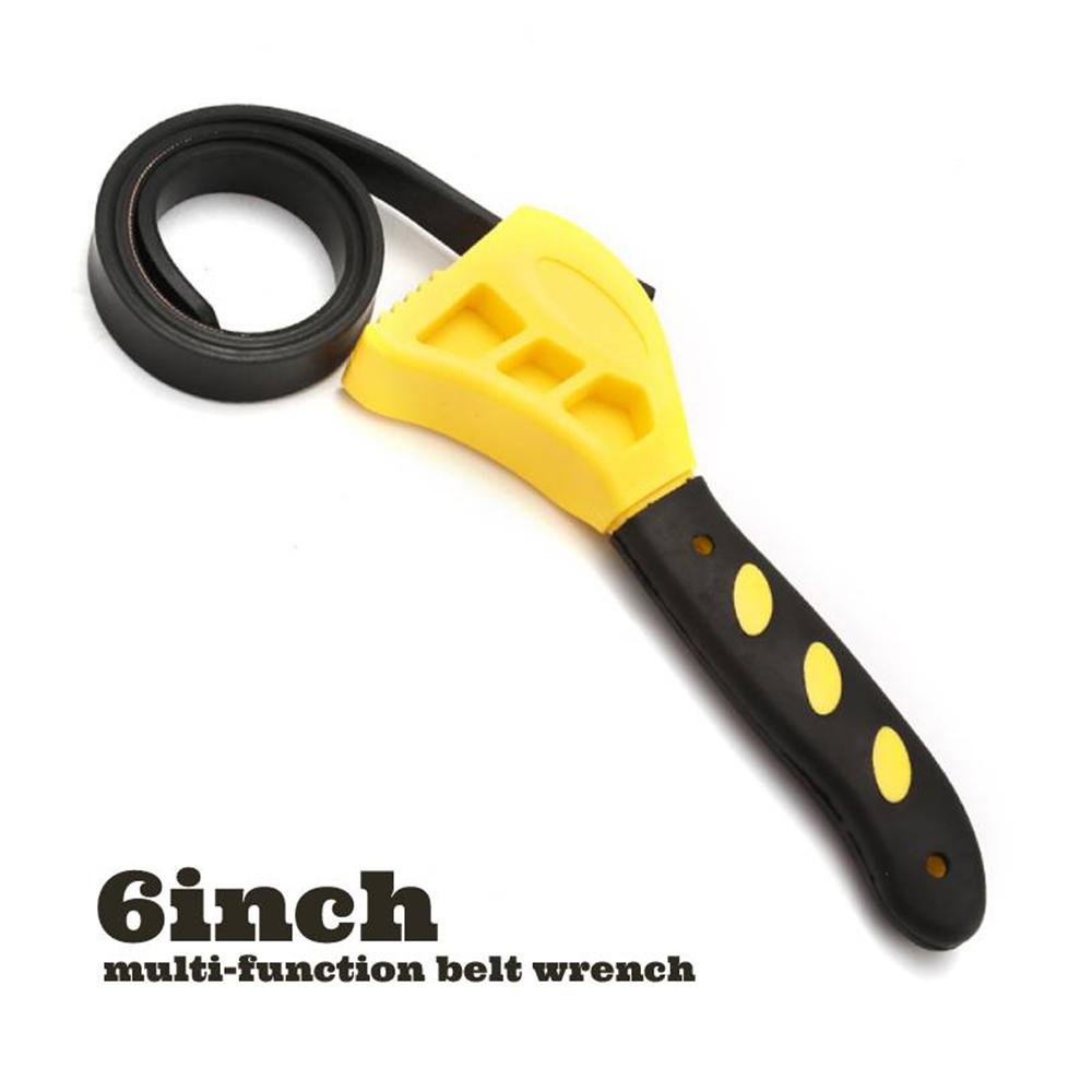 6/8 Inch Belt Wrench Oil Filter Spanner Set Rubber Band Wrench Can Opener Adjustable Water Pipe Pipe Multifunctional Wrench Tool