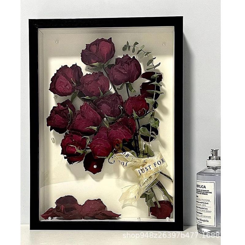 Rose Flower Specimen 3D Photo Frame DIY Kit - Handmade Gift & Tabletop Display