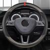 For Skoda Superb 1 2 3 Car Steering Wheel Cover Carbon Fiber+ PU Leather Auto Interior