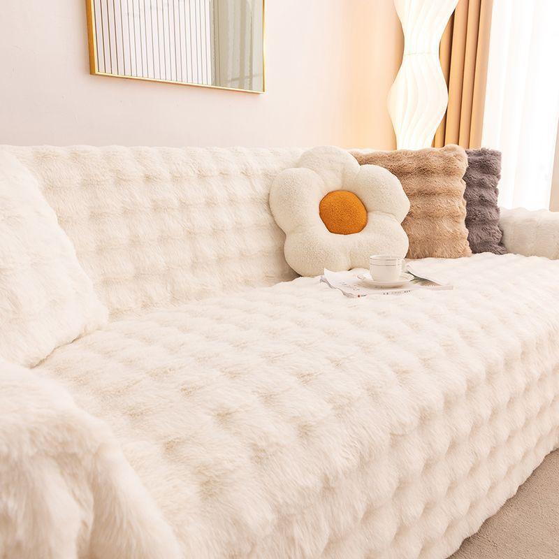 Winter Verdicktes Kaninchen Samt Sofa Handtuch Plus Samt Sofaüberwurf Plüsch Sofaüberwurf Rutschfestes Sofakissen