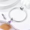 Purple Iris Plant Pendants Copper Craft Original Beads Fit Authentic Beads Bracelet Beads Jewelry Handmade Gifts For Women