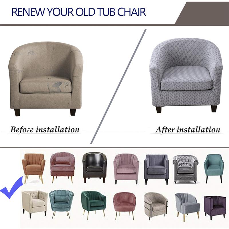 Stretch-Badewannen-Jacquard-Stuhlbezüge, elastisches Gitter, Freizeit-Badewannensessel-Sitzbezug, Arm-Sofa-Schutz, waschbarer Schonbezug