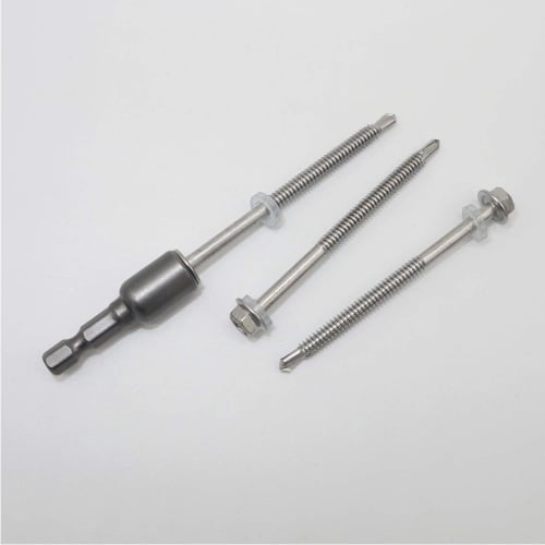 Hex Head Stainless Steel Screws, Self-Drilling Screws, Self-Tapping Screws (5 x 75mm, 50 pieces)