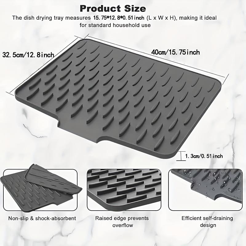 1pc Anti Slip Kitchen Silicone Drain Pad, Heat-Resistant Kitchen Counter Pad For Sinks, Silicone Tableware Drying Pad, Dish Rack