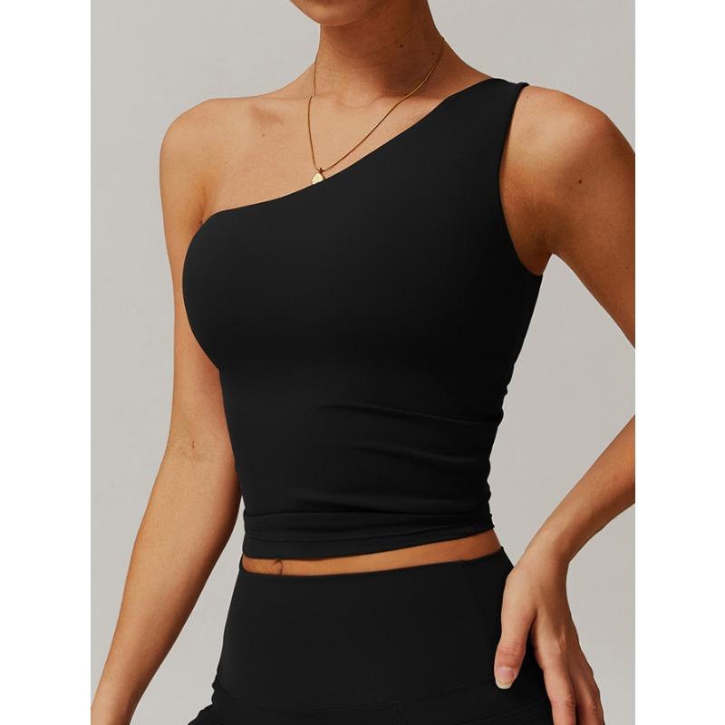 New Shoulder Sports Yoga Top Super Soft Nylon Fitness Outdoor