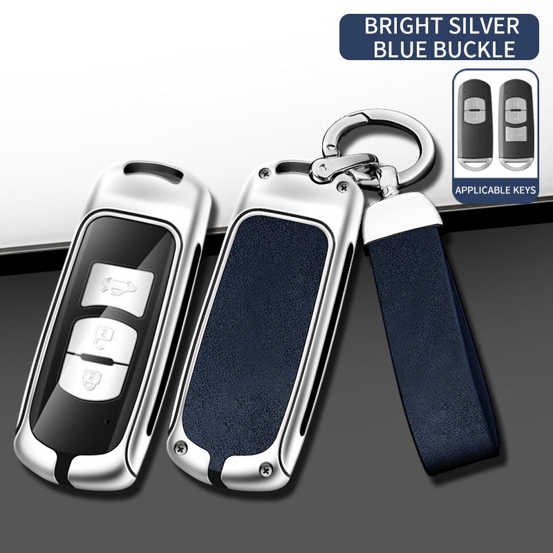 Metal Leather Car Key Case For Mazda 2 3 5 6 Gh Gj Cx3 Cx5 Cx9 Cx-5 Cx Accessories Holder Shell Protect Set Car-Styling