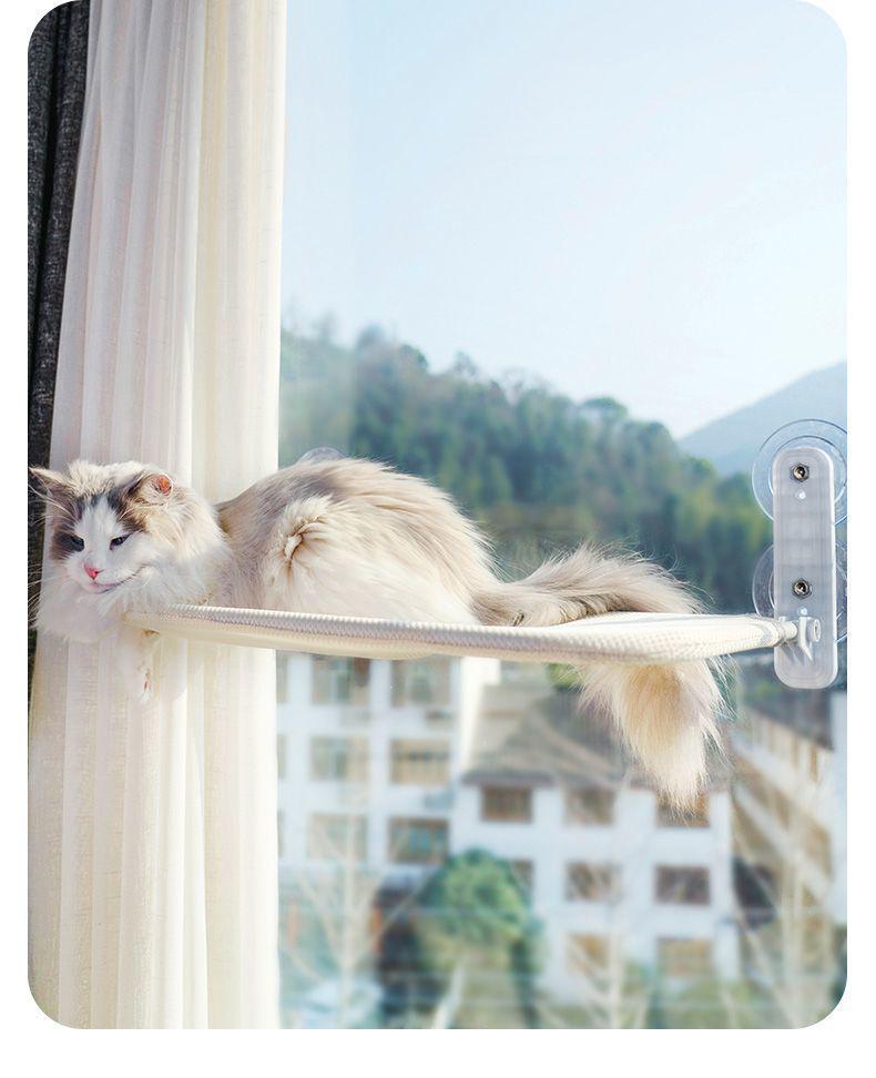 Window Cat Hammock Suction Cup Bed for Sunbathing - Kitten Hanging Nest for Glass Balcony