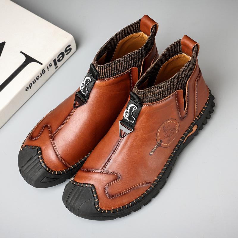 Men S Casual Mid-Top Martin Boots With Cotton Warm Outdoor Handmade Men S Shoes 39