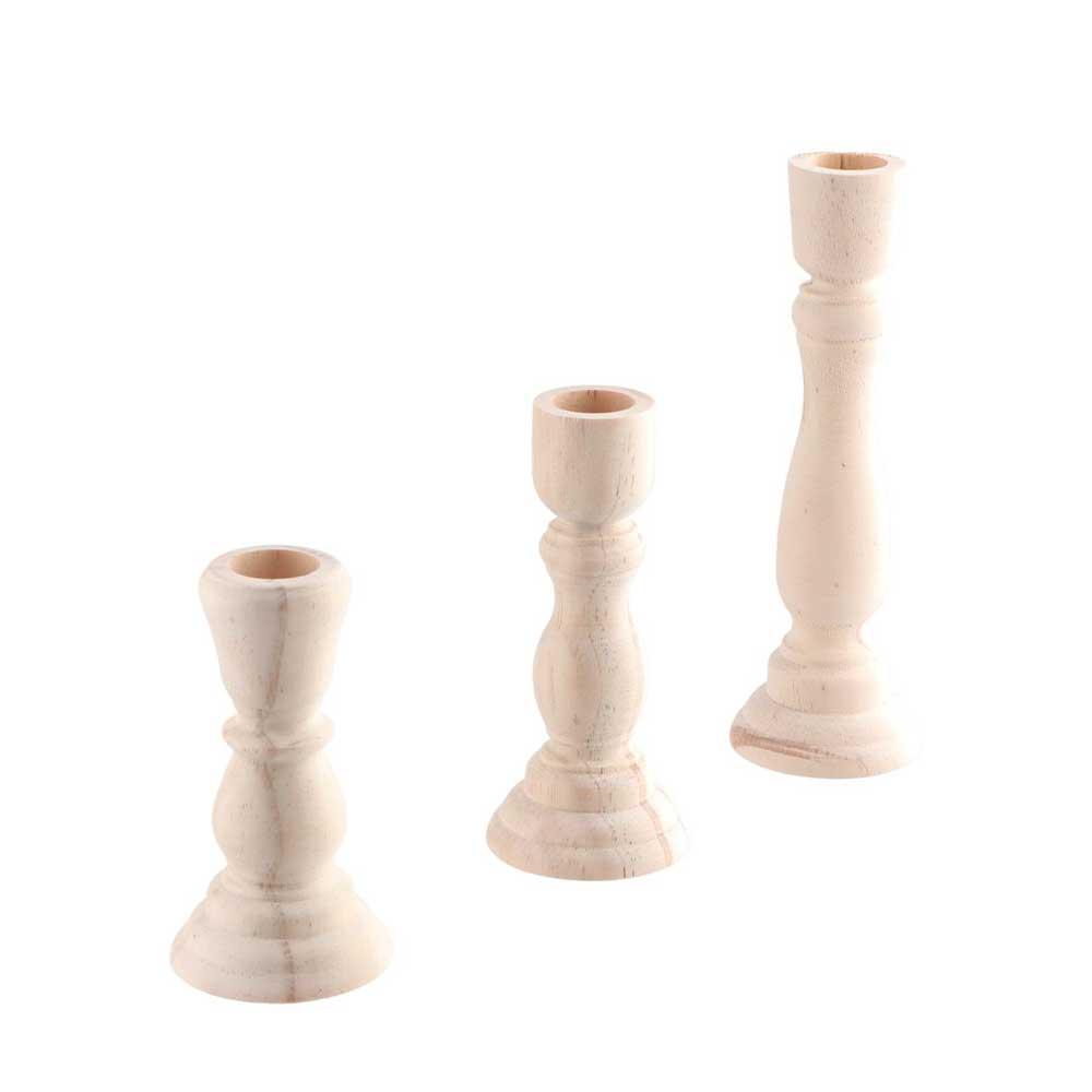 Madeira Artesanal Vintage Sem Pintura Para Festa Casa Casamento Suportes Clássicos para Velas Castiçais Suportes Suporte para Velas Castiçais
