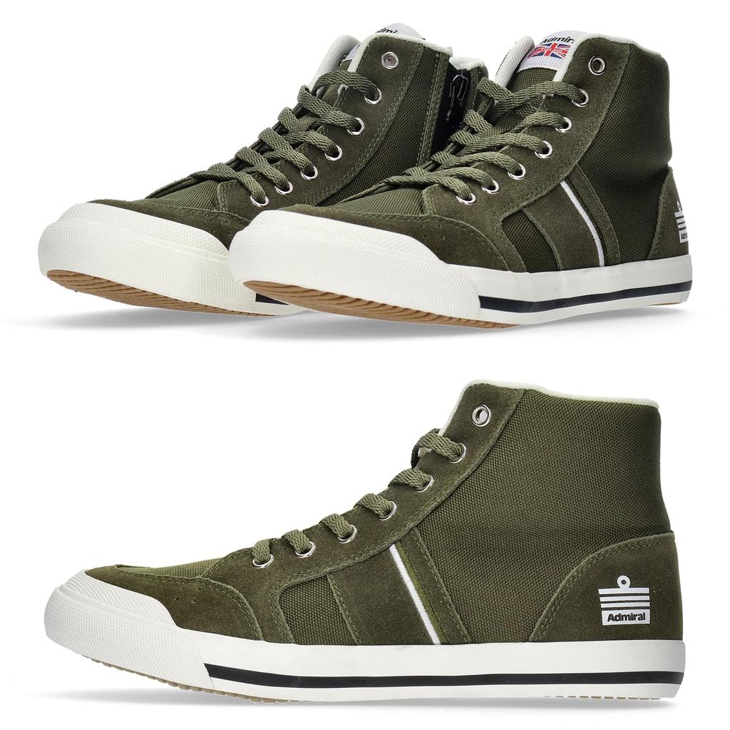 Admiral INOMER HI AD603 Size Sneakers, Unisex, Khaki, 24.0cm