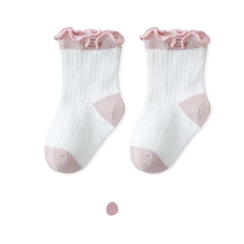 3 Pair/set Kids Socks Elastic Cuffs Breathable Mesh Design for Daily Use 0-5 Years Old Comfortable Summer Footwear
