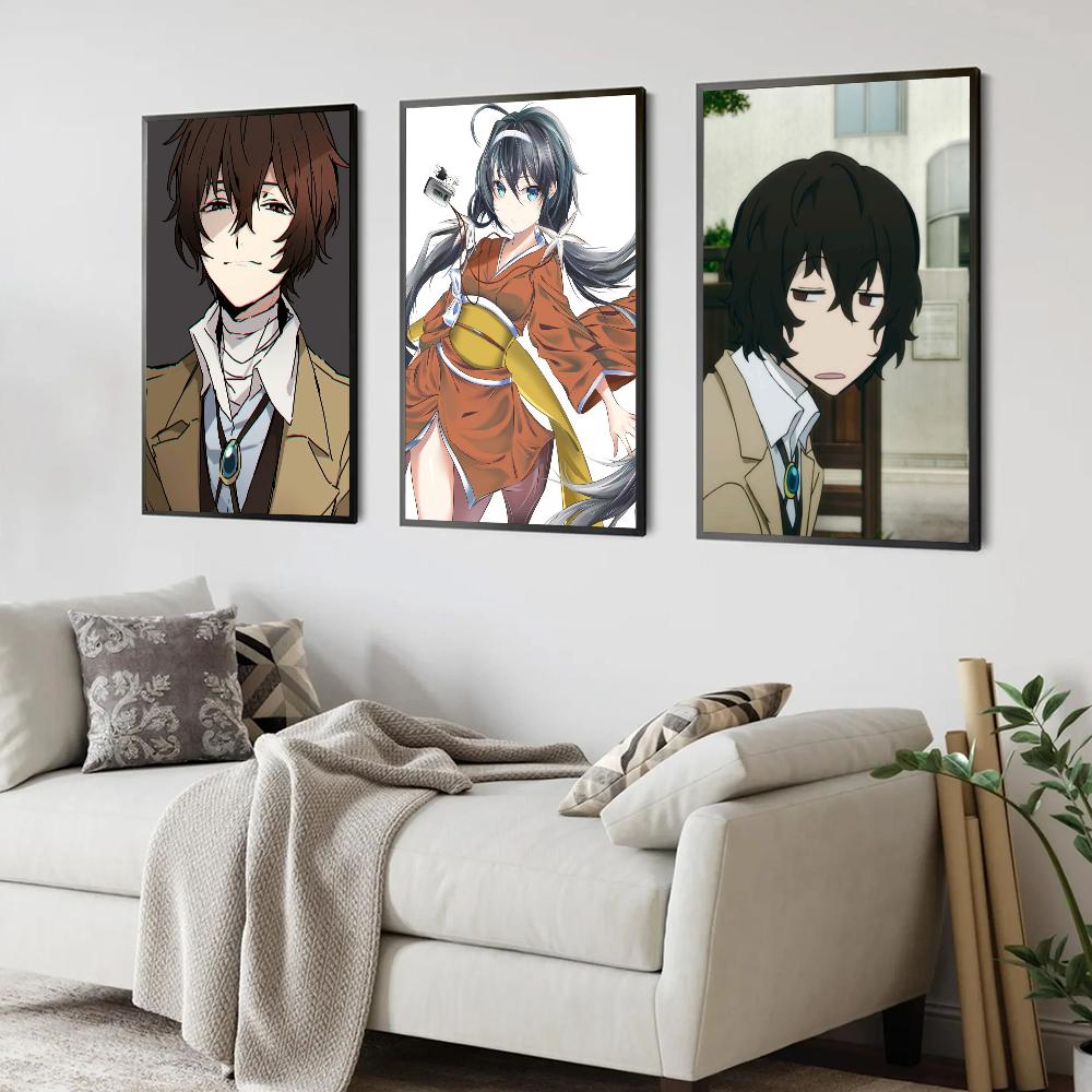 1pc Japanese Anime B-Bungo Stray Dogs Self-adhesive Art Poster Waterproof Paper Sticker Coffee House Bar Room Wall Decor