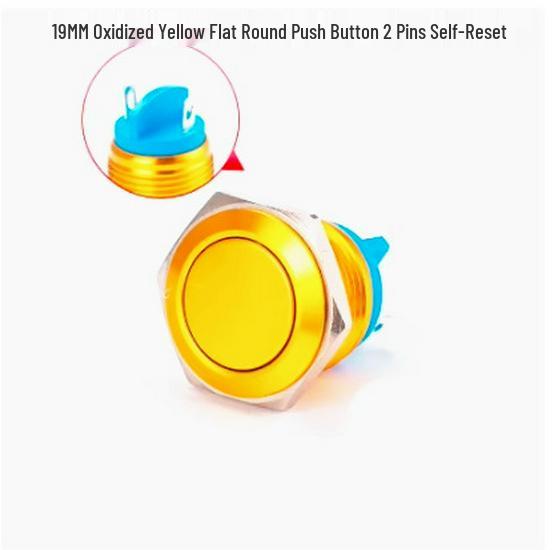 19mm/22mm Full Oxidation Metal Button Switch - Screw/Solder Terminals, Multi-Color, Self-Reset Momentary Power