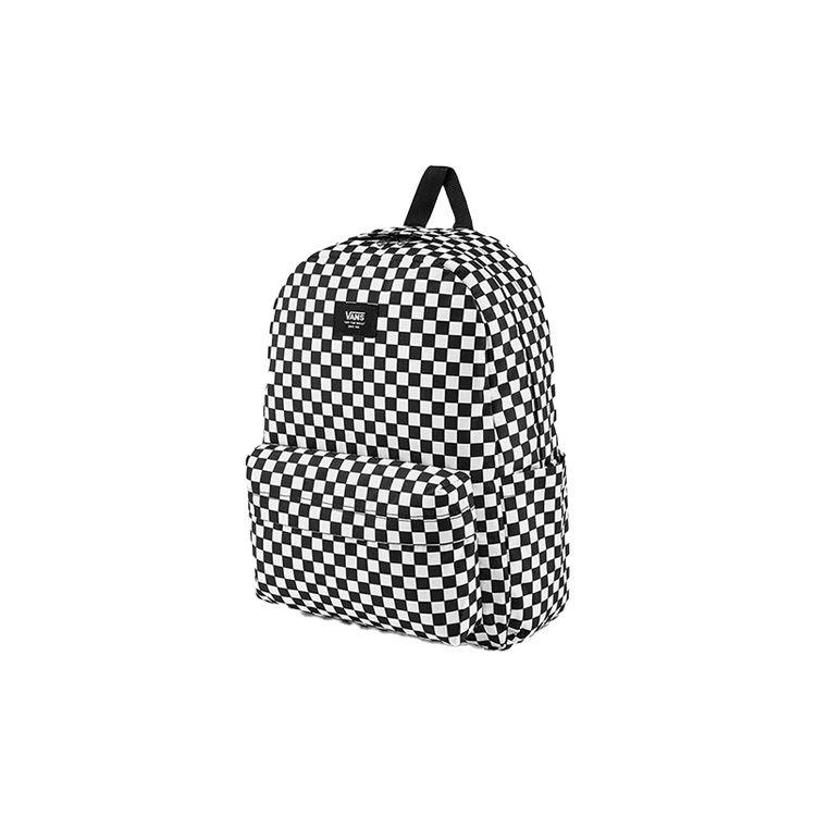 Vans Classic Checkerboard Logo Zip Backpack Unisex Backpacks Black White VN0A5KI1Y28