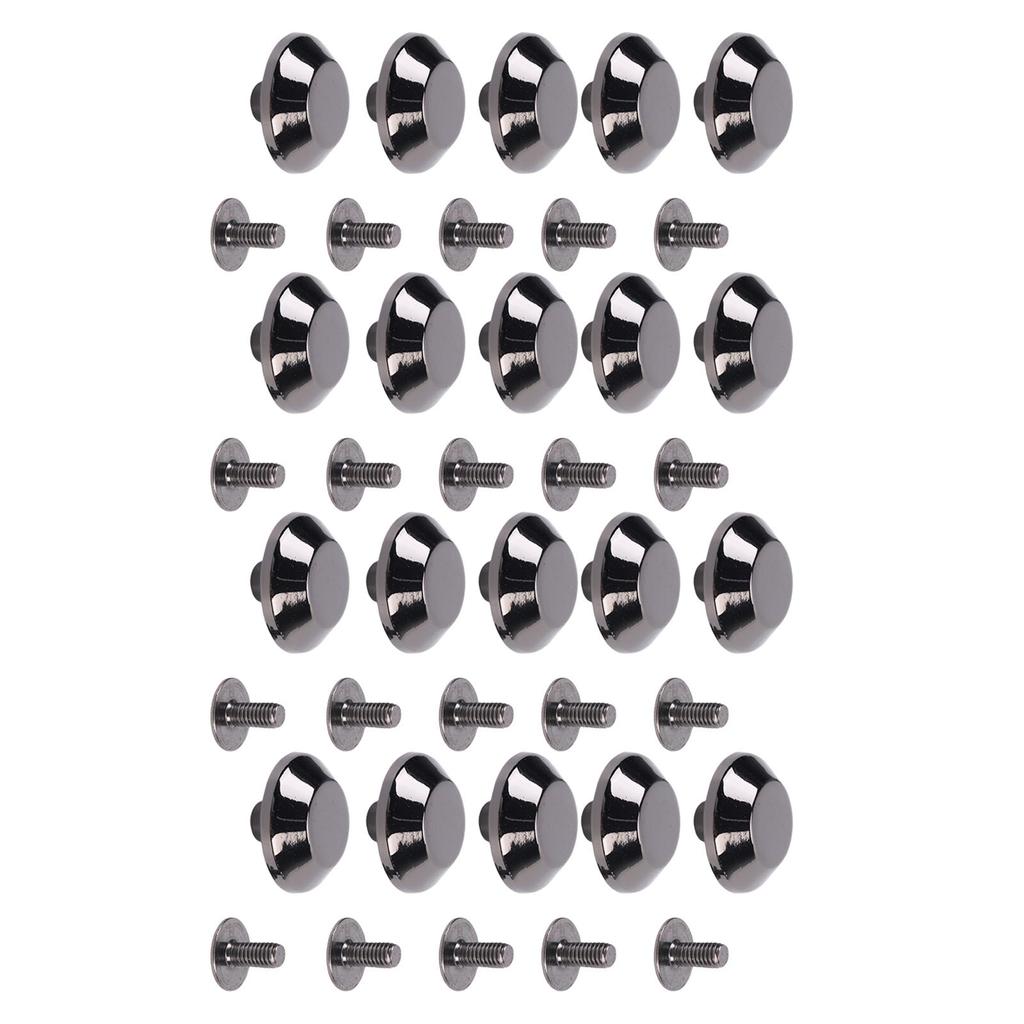 20 Set Bucket Shaped Screw Back Rivets 15mm Alloy Punk Stud Rivets with 6mm Cross Screws Silver Black