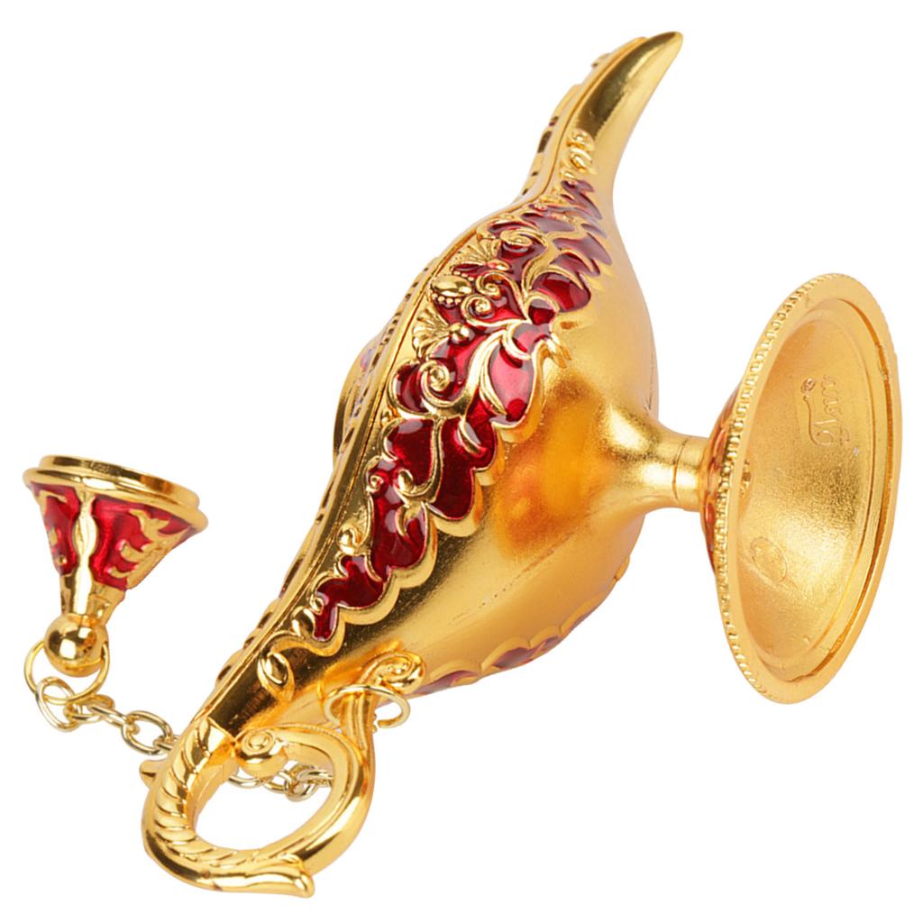 Lampada Leggendaria Intagliata in Metallo Vuota Lampada Magica Genio di Aladino Decorazione Pentola (# 1)
