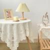 New Lace Embroidered Tablecloth Square Solid Color Dinning Tables Cover Elegant Flower Tea Table Cloth Home Decor