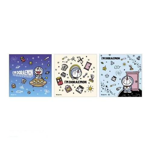 Marushin Handkerchiefs, 3-Pack, Moisture-Wicking, Quick-Drying, Antibacterial and Odor-Resistant, "I'm Doraemon" Mystery Zone Design, Perfect for Pres