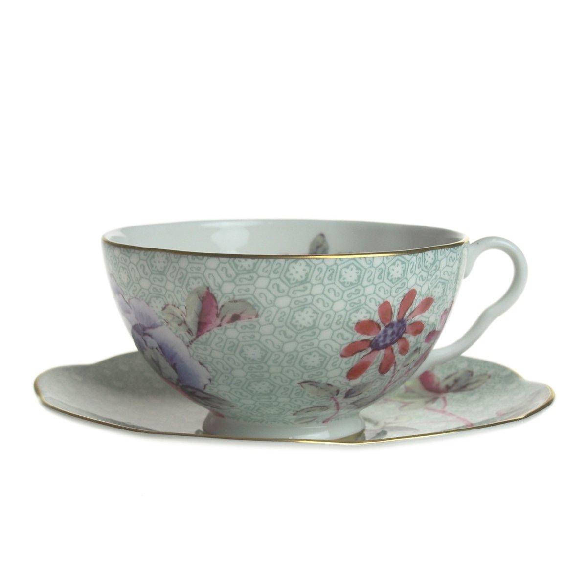 

Wedgwood Harlequin Cuckoo Teacup and Green Saucer, [Used]