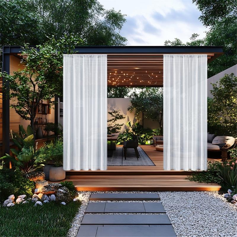Wasserdichter Outdoor-Vorhang Allwetter Sonnenschutz Polyestergewebe Regenschutz für Terrassen Pavillons Sichtschutz