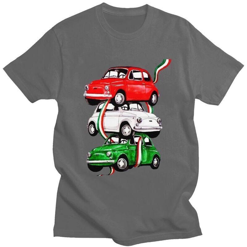 Custom Male Vintage Italy Flag Car T Shirt ShortSleeve Cotton Tshirts Tshirt Casual Italian Pride Tees Loose Fit Clothing