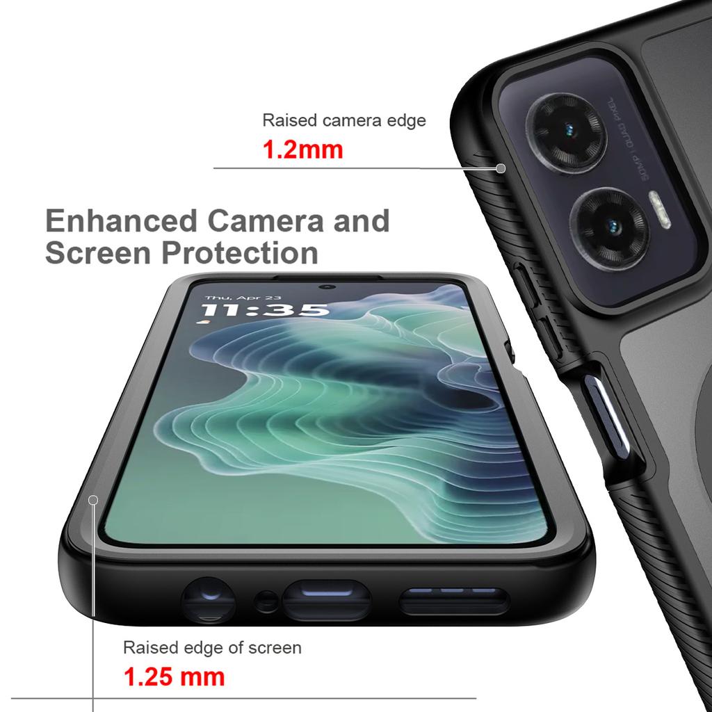 Military Shockproof Matte Magnetic Phone Case For Motorola Moto G55 G05 G35 G15 E15 G06 G56 G86 For Magsafe Rugged Armor Cover