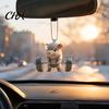 Decorative Pig Charm for Bags Cute Weightlifting Car Pendant, 2D Flat Acrylic Rearview Animal Accessory Mirror Decor, Unique Piggy Keychain, Interior