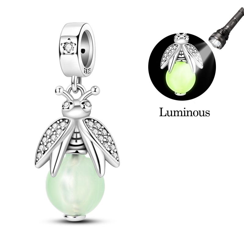 Fits Genuine Copper Charm Bead Luminous Firefly Charm For Women Beautiful DoItYourself Birthday Jewellery Gift
