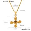 Retro Fashion Light Luxury Tiger'S Eye Stone Cross Pendant Collarbone Chain Niche Gold New Necklace Women