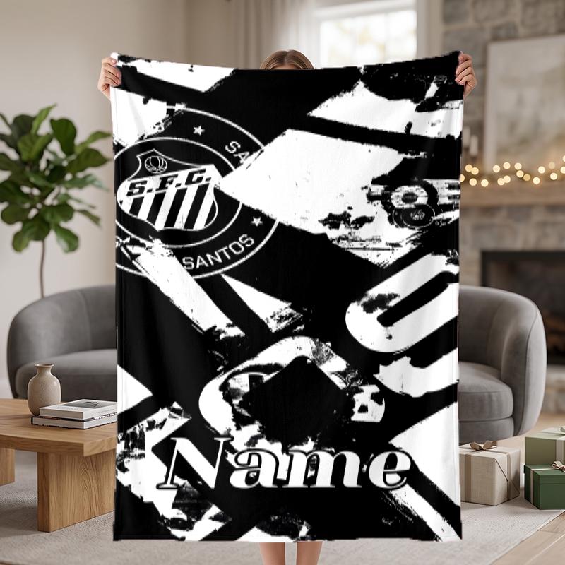 SANTOS Custom Flannel Blankets Soft Warm Cozy Throws for Home Decor Holiday Gifts