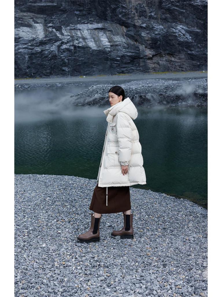 Women's 2025 Winter Luxury Long Down Jacket: Thick, Warm, Hooded Outerwear